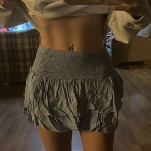 Light Blue Ruffled Mini Skirt